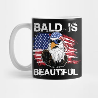 Bald Is Beautiful 4th of July Independence Day Bald Eagle Gift For Men Women Mug